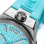 Srebrny zegarek męski Bomberg Watches z gumowym paskiem TEAL LAGOON 43MM Automatic