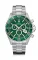 Strieborné pánske hodinky Delma Watches s ocelovým pásikom Santiago Chronograph Silver / Green 43MM