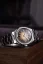 Men's silver Nivada Grenchen watch with steel strap F77 Brown Smoked With Date 69002A77 37MM Automatic