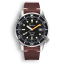 Stříbrné pánské hodinky Squale s koženým páskem 1521 Classic Leather - Silver 42MM Automatic