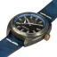 Zilverkleurig herenhorloge van Out Of Order Watches met leren band Torpedine Blue 42MM Automatic