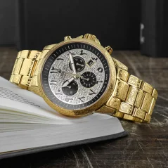 Zlaté pánske hodinky Louis XVI s oceľovým pásikom Palais Royale 1096 - Gold 43MM