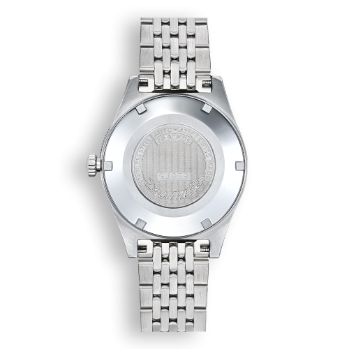 Strieborné pánske hodinky Squale s oceľovým pásikom Super-Squale Sunray Brown Bracelet - Silver 38MM Automatic