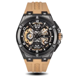 Men's black Ralph Christian watch with a rubber band The Apex Chrono - Desert Tan 46MM