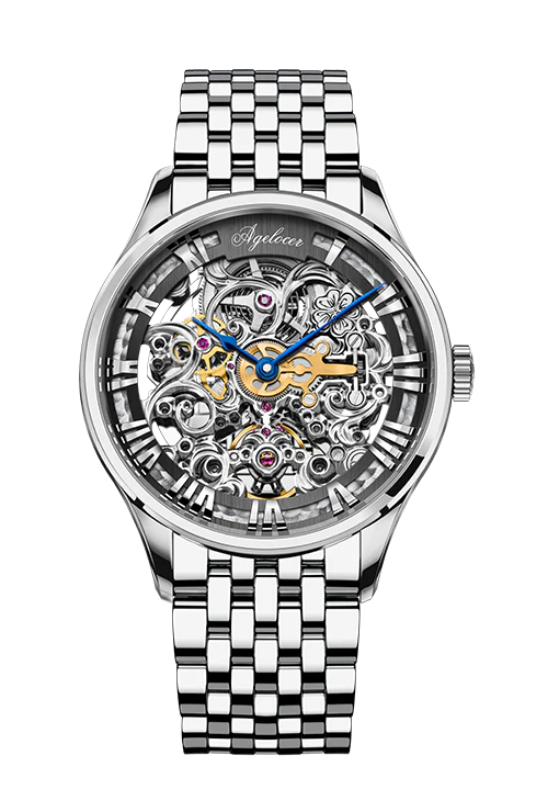 Men's silver Agelocer Watch with steel Bosch Series Steel Silver 40MM Automatic