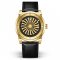 Zlaté pánské hodinky Zinvo Watches s páskem z pravé kůže Blade 12K - Black 44MM