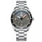 Zilverkleurig herenhorloge van Phoibos Watches met stalen band Reef Master 200M - Fossil Gray Automatic 42MM