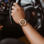 Zlaté pánske hodinky Zinvo Watches s opaskom z pravej kože Blade 12K - Black 44MM