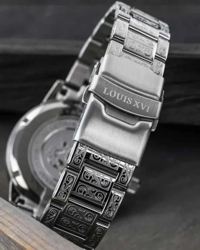 Herrenuhr aus Silber Louis XVI mit Stahlband Palais Royale With Diamond 1823 - Silver 43MM