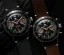 Relógio Nivada Grenchen pulseira de couro prateado para homens Chronoking Manual 87033M09 38MM
