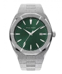 Relógio Paul Rich de prata para homem com pulseira de aço Frosted Star Dust Jade Waffle - Silver 45MM