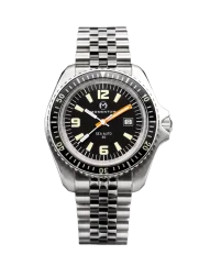 Strieborné pánske hodinky Momentum Watches s ocelovým pásikom Sea Auto 30 Black 42MM Automatic