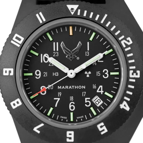 Montre Marathon Watches pour homme en noir avec un bracelet en nylon Official USAF™ Pilot's Navigator with Date 41MM