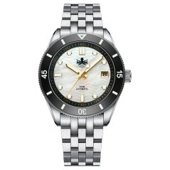 Montre Phoibos Watches pour homme en argent avec bracelet en acier Wave Master 200M - PY053DD Date Automatic 39.5MM