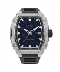 Montre homme Paul Rich Watch couleur argent avec caoutchouc Frosted Astro Abyss - Silver 42,5MM