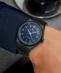 Men's black Paul Rich watch with steel strap Frosted Star Dust II Oasis - Midnight Oasis Black 43MM