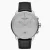 Relógio Nordgreen prata para homens com pulseira de couro Pioneer Textured Grey Dial - Black Leather / Silver 42MM