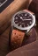 Zilverkleurig herenhorloge van Nivada Grenchen met leren band Super Antarctic 32040A23 3.6.9 Brown No Vintage Effect 38MM Automatic