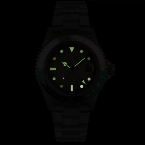 Herrenuhr aus Silber Out Of Order Watches mit Stahlband GMT Marrakesh 44MM