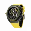 Mazzucato miesten musta kello kuminauhalla RIM Monza Black / Yellow - 48MM Automatic