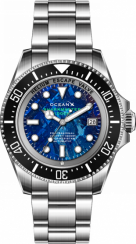 Strieborné pánske hodinky Ocean X s oceľovým pásikom SHARKMASTER 1000 SMS1012M - Silver Automatic 44MM