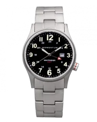 Montre Momentum Watches pour homme de couleur argent avec bracelet en acier Wayfinder GMT 40MM