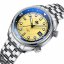 Ασημένιο ρολόι Phoibos Watches για άντρες με ιμάντα από χάλυβα Eage Ray 200M - Pastel Yellow Automatic 41MM
