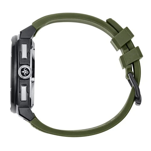 Men's black Ralph Christian watch with a rubber band The Entourage Chrono - Combat Green 45MM