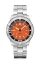 Strieborné pánske hodinky Delma Watches s ocelovým pásikom Quattro Silver / Orange 44MM Automatic