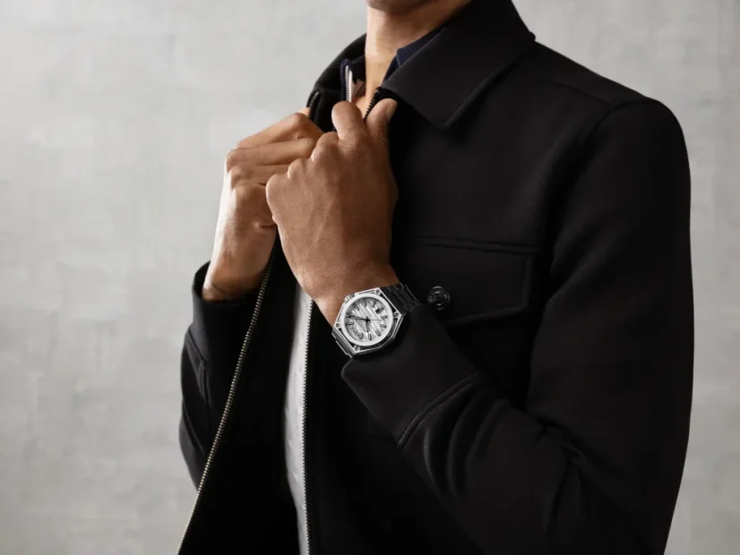 Men's silver Bomberg Watch with steel strap EDGE WHITE 43MM Automatic