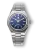 Men's silver Nivada Grenchen watch with steel strap F77 Blue No Date 68001A77 37MM Automatic