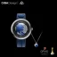 Herrenuhr aus Silber CIGA Design mit Gummiband U Blue Planet Steel 46MM Automatic