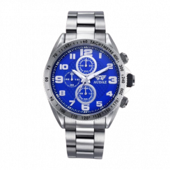 Męski srebrny zegarek Audaz Watches ze stalowym paskiem Sprinter ADZ-2025-02 - 45MM