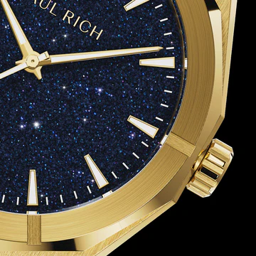 Montre Paul Rich pour homme en argent avec bracelet en acier Star Dust II - Gold 43MM