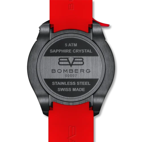 Men's black Bomberg Watch with rubber strap Racing MONZA 45MM