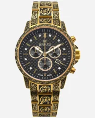 Men's gold Louis XVI watch with steel strap Palais Royale 1701 - Gold 43MM