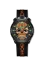 Černé pánské hodinky Bomberg s gumovým páskem SUGAR SKULL ORANGE 45MM