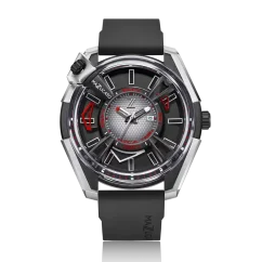 Men's Mazzucato silver watch with rubber strap LAX Dual Time - 48MM Automatic
