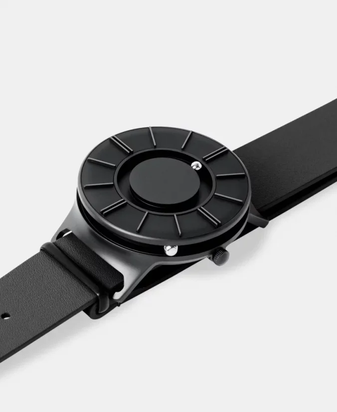 Men's black Eone watch with leather strap Bradley Apex Leather - Black 40MM