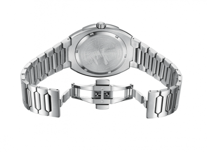 Montre NYI Watches pour homme en argent avec bracelet en acier Hudson - Silver 42MM