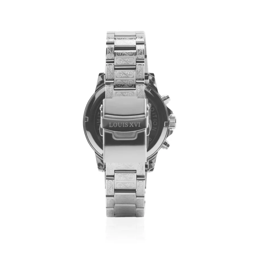 Relógio Louis XVI de prata para homem com pulseira de aço Palais Royale 1019 - Silver 43MM