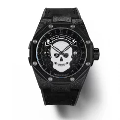 Relógio Nsquare pulseira de couro preto para homem The Magician Black 46MM Automatic