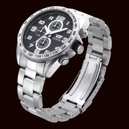 Men's silver Audaz watch with steel strap Sprinter ADZ-2025-01 - 45MM