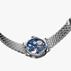 Men's silver Agelocer Watch with steel Tourbillon Series Silver / Blue 40MM