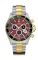 Zilverkleurig herenhorloge van Delma Watches met stalen riem band Santiago Chronograph Silver / Gold Red 43MM