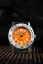 Men's silver Nivada Grenchen watch with leather strap Orange Depthmaster 14127A17 39MM Automatic