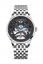 Męski srebrny zegarek Agelocer Watches z paskiem stalowym Schwarzwald II Series Silver 41MM Automatic