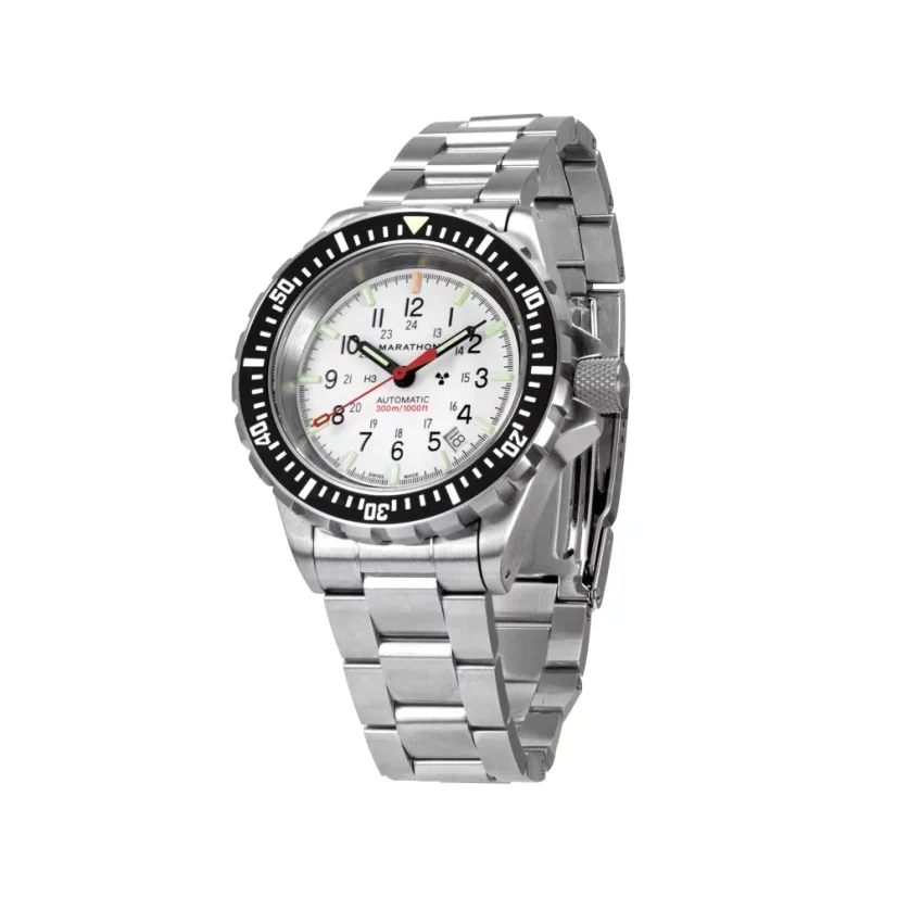 Men's silver Marathon watch with steel strap Arctic Edition Large Diver's 41MM Automatic