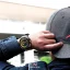 Czarny zegarek męski Nsquare ze skórzanym paskiem SnakeQueen Gray / Yellow 46MM Automatic