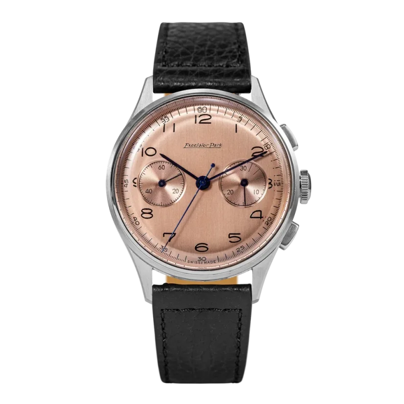 Stříbrné pánské hodinky Excelsior Park s koženým páskem Excelsior EP95004 Black Matt Strap 38,9MM Automatic